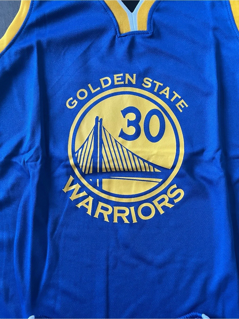 Stephen Curry #30 Blue and Yellow warriors away Basketball Jersey and Shorts Set